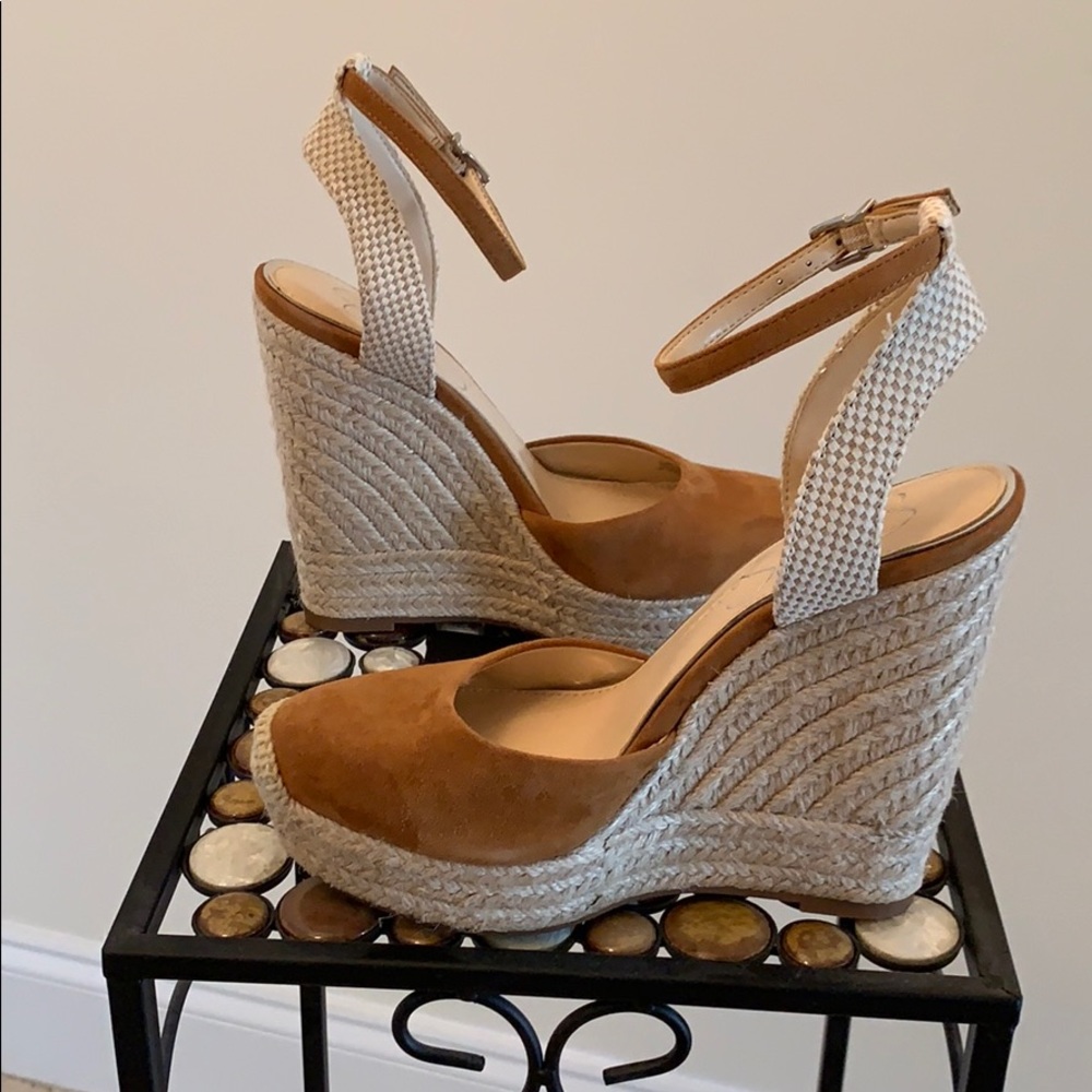 Jessica Simpson camal suede wedges